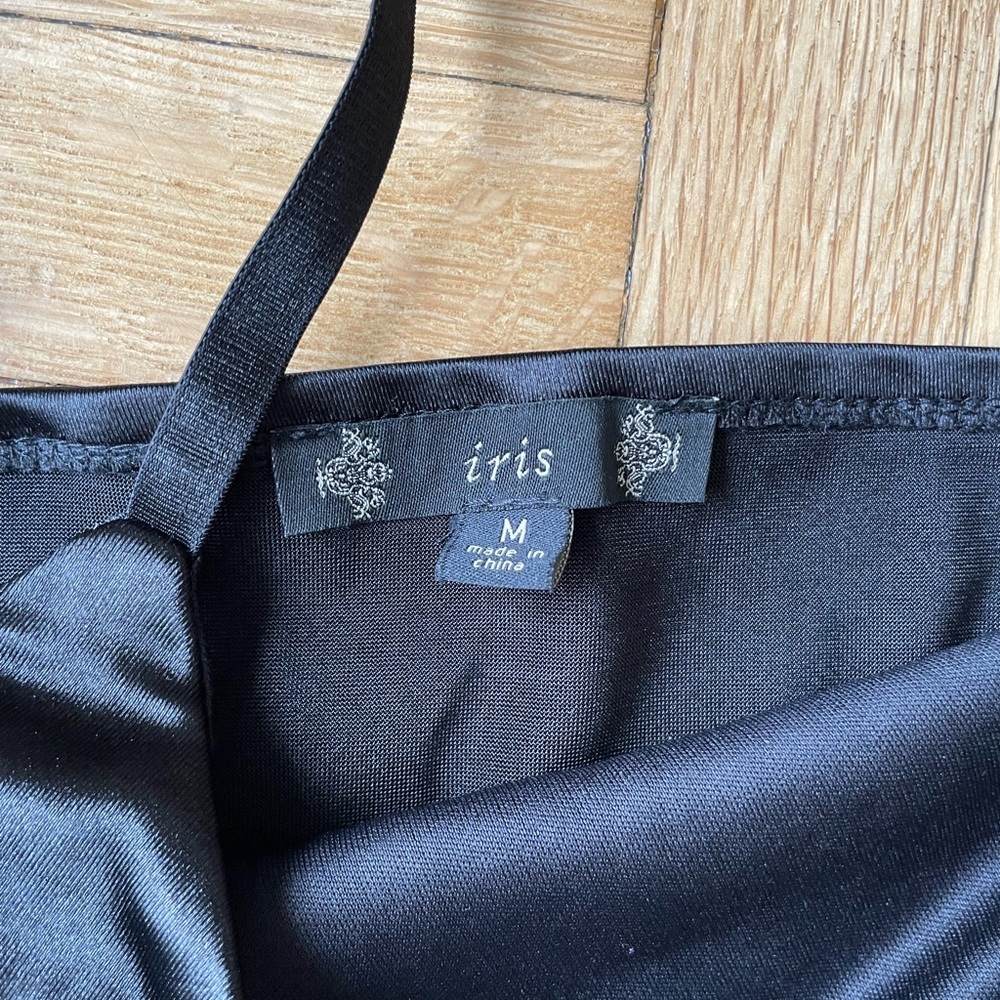 Black Silky Crop Top - Picture 3 of 3